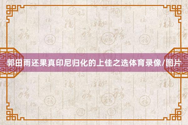 郭田雨还果真印尼归化的上佳之选体育录像/图片