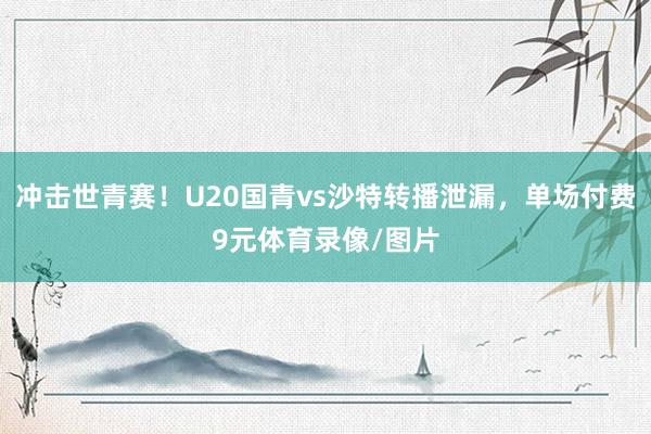 冲击世青赛！U20国青vs沙特转播泄漏，单场付费9元体育录像/图片