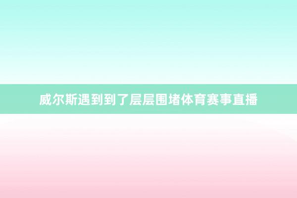 威尔斯遇到到了层层围堵体育赛事直播