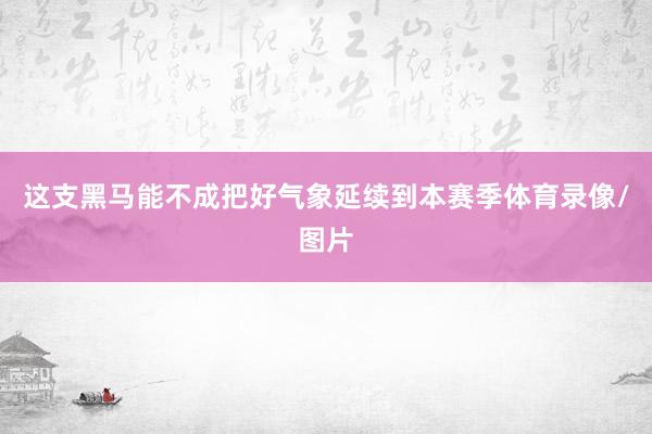 这支黑马能不成把好气象延续到本赛季体育录像/图片