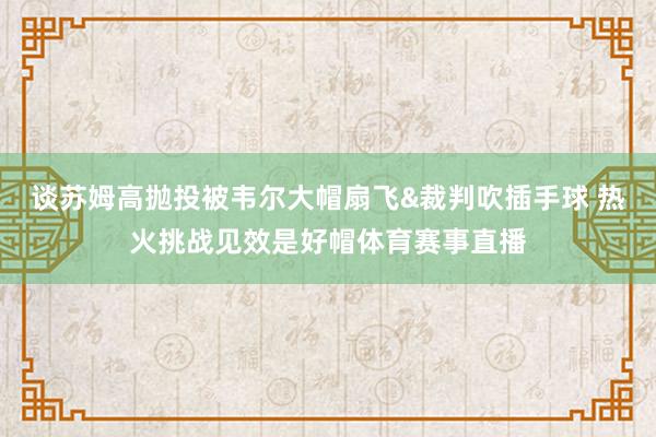 谈苏姆高抛投被韦尔大帽扇飞&裁判吹插手球 热火挑战见效是好帽体育赛事直播