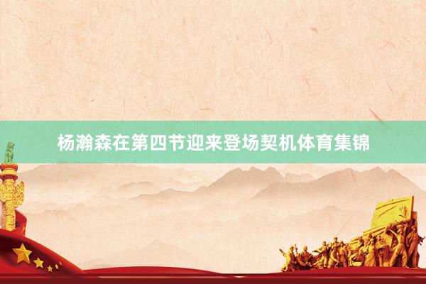 杨瀚森在第四节迎来登场契机体育集锦