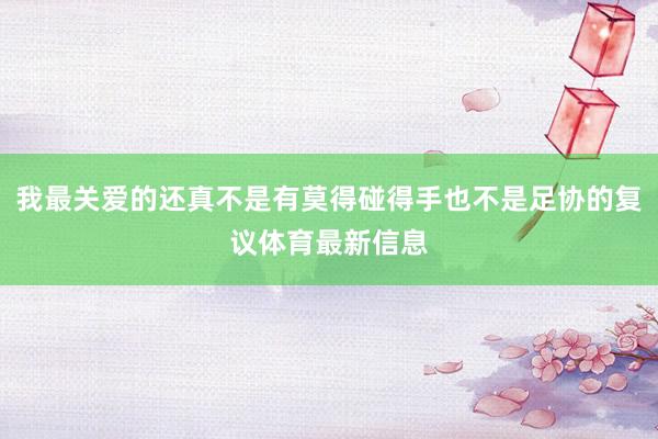 我最关爱的还真不是有莫得碰得手也不是足协的复议体育最新信息