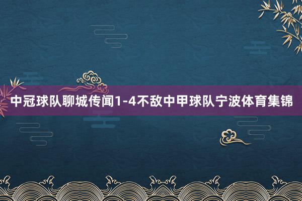 中冠球队聊城传闻1-4不敌中甲球队宁波体育集锦
